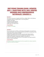 EMT FISDAP TRAUMA EXAM ( UPDATED 2025 ) | QUESTIONS WITH 100% VERIFIED ...