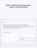 NR 302 - Health Assessment Questions & Answer