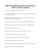 SEE Exam 2024 Questions and Answers | 100% Correct | Verified - DocMerit