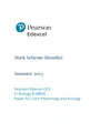 Edexcel AS Level Biology Paper 2 Mark Scheme June 2023