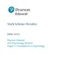 Edexcel A Level Psychology Paper 1 Mark Scheme June 2023