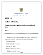 SOCS 185 (CULTURE & SOCIETY) COMPREHENSIVE MIDTERMS REVIEW 2025 ANSWERED.
