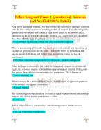 Police Sergeant Exam 1 Questions & Answers (All Verified 100% Rated)