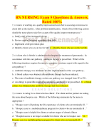 RN NURSING Exam 5 Questions & Answers, Rated 100%