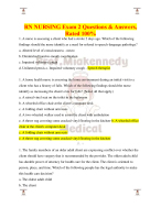 RN NURSING Exam 2 Questions & Answers, Rated 100%