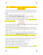 RN NURSING Exam 1 Questions & Answers, Rated 100%
