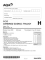 GCSE COMBINED SCIENCE: TRILOGY Higher Tier Biology Paper 2H