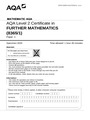 AQA Level 2 Certificate in FURTHER MATHEMATICS (8365/1) Paper 1