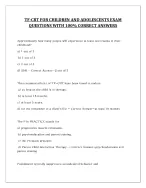 TF-CBT FOR CHILDREN AND ADOLESCENTS EXAM QUESTIONS WITH 100% CORRECT ANSWERS