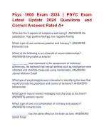Psyc 1000 Exam 2024 | PSYC Exam  Latest Update 2024 Questions and  Correct Answers Rated A+