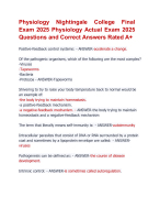 Physiology Nightingale College Final  Exam 2025 Physiology Actual Exam 2025 Questions and Correct A