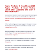 Kaplan Predictor D Actual Exam 2026 Kaplan Predictor D Exam Update  Latest 2026 Questions and Corre