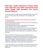 HESI Prep - Health Assessment Practice Actual Exam 2026 Hesi Prep Health Assessment Exam  Latest Up