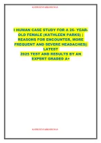 I HUMAN CASE STUDY FOR A 26- YEAR OLD FEMALE (KATHLEEN PARKS) FREQUENT ...