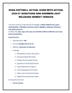 NCAA SOFTBALL ACTUAL EXAM WITH ACTUAL 2026-27 QUESTIONS AND ANSWERS-JUST RELEASED NEWEST VERSION
