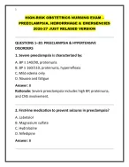 HIGH-RISK OBSTETRICS NURSING EXAM – - DocMerit