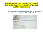 Comprehensive iHuman Case Study 65-Year-Old Patient with Nausea and Fatigue Week 7
