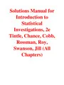 Solutions Manual for Introduction to Statistical Investigations 2nd Edition By Tintle, Chance, Cobb,...