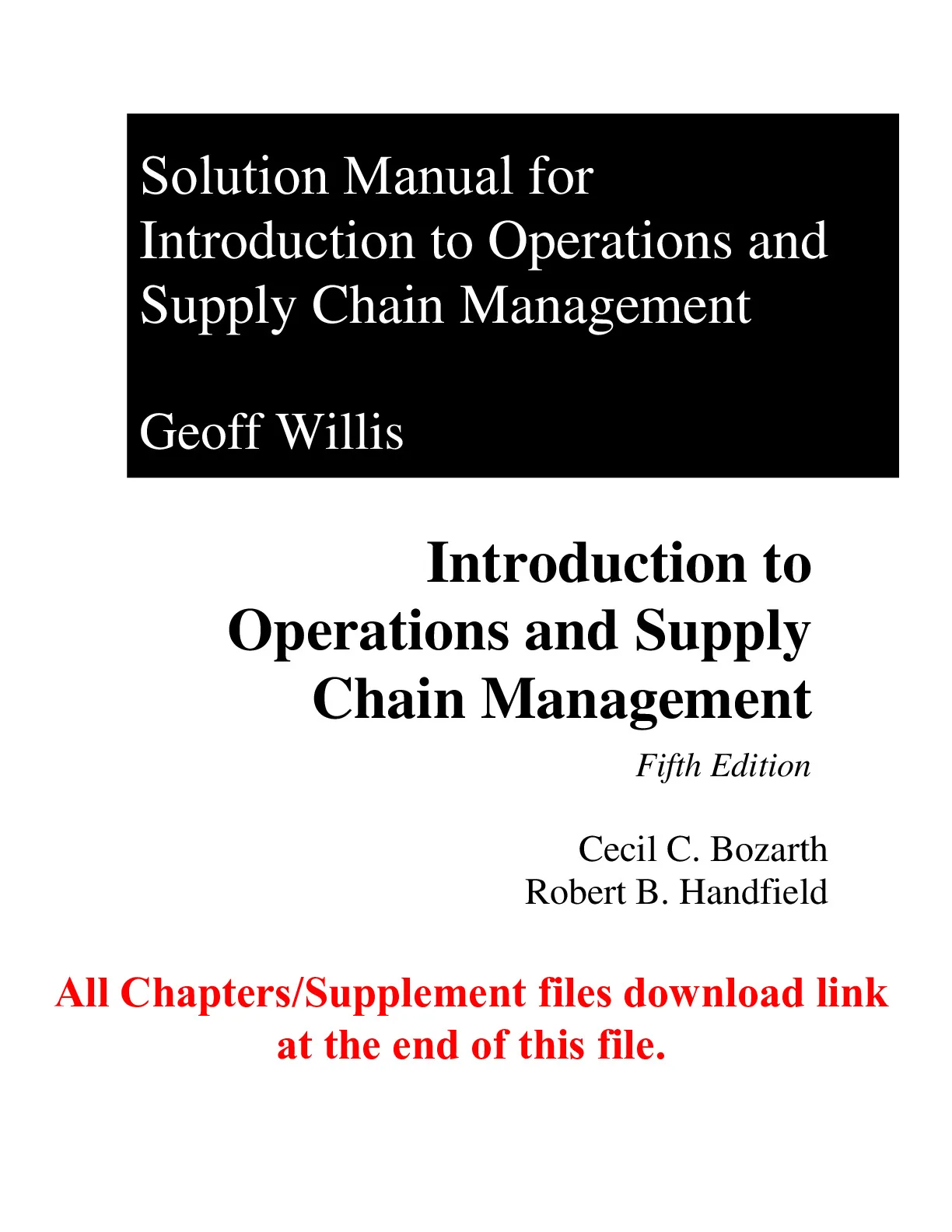 Solutions Manual For Introduction to Operations - DocMerit