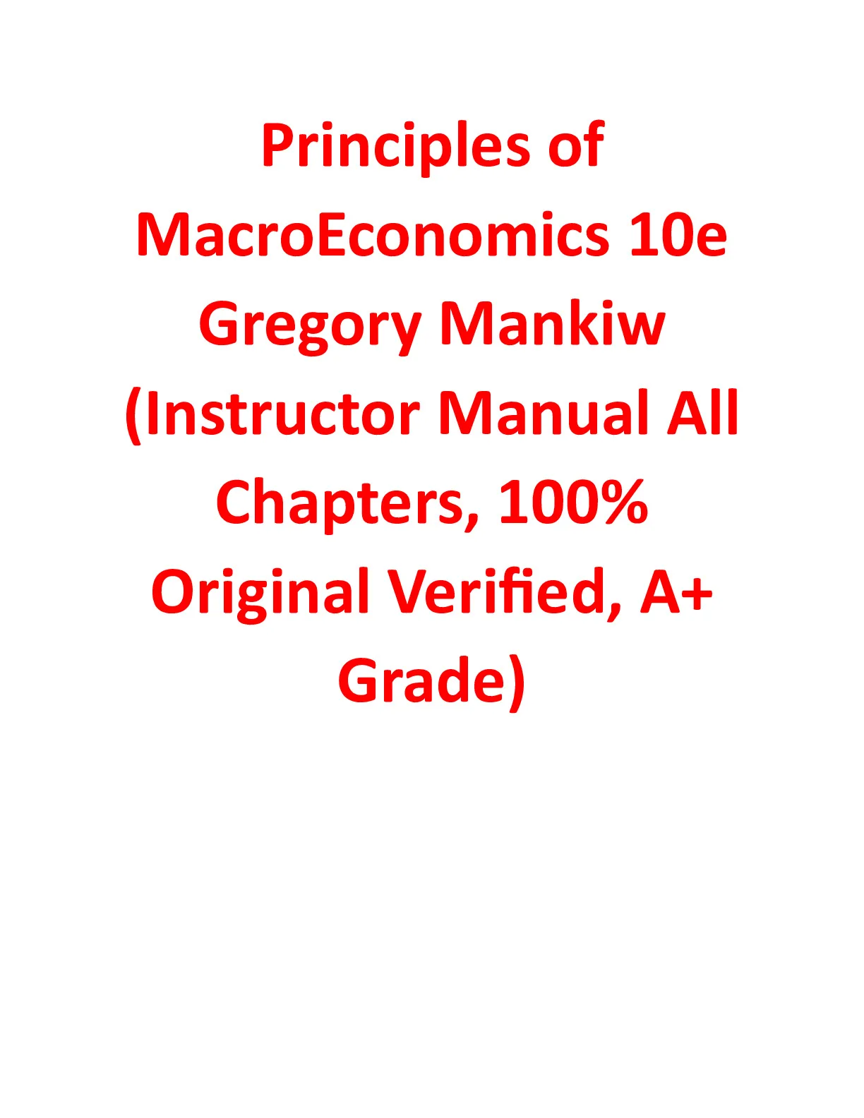 Instructor Manual For Principles of - DocMerit