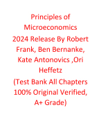 Test Bank For Principles of Microeconomics 2024 Release By Robert Frank, Ben Bernanke, Kate Antonovics ,Ori Heffetz (All Chapters 100% Original Verified, A+ Grade)