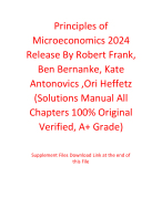 Solution Manual For Principles of Microeconomics 2024 Release By Robert Frank, Ben Bernanke, Kate Antonovics ,Ori Heffetz (All Chapters 100% Original Verified, A+ Grade)