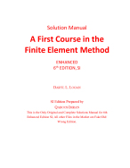 Solutions Manual First Course in the Finite Element Method Enhanced ...