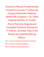 Solutions Manual Fundamentals of Electric Circuits 7th Edition By Charles Alexander, Matthew Sadiku
