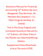 Solutions Manual Financial Accounting 12th Edition By Jerry Weygandt Paul Kimmel Jill Mitchell