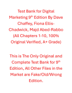 Test Bank Digital Marketing 9th Edition By Dave Chaffey, Fiona Ellis-Chadwick, Majd Abed-Rabbo