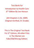 Test Bank Introduction to Health Care 6th Edition By Lee Haroun