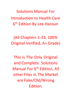 Solutions Manual Introduction to Health Care 6th Edition By Lee Haroun