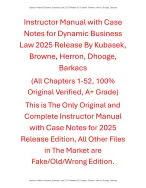 Instructor's Manual with Test Bank For Dynamic Business Law 2025 Release By Kubasek, Browne, Herron, Dhooge, Barkacs