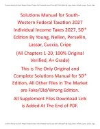 Solutions Manual with Test Bank For South-Western Federal Taxation 2027 Individual Income Taxes 2027, 50th Edition By Young, Nellen, Persellin, Lassar, Cuccia, Cripe