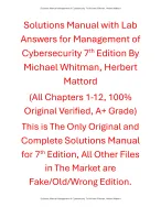 Solutions Manual with Lab Answers Management of Cybersecurity 7th Edition By Michael Whitman, Herbert Mattord