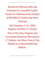 Solutions Manual CompTIA CySA+ Guide to Cybersecurity Analyst (CS0-003) 3rd Edition By Mark Ciampa