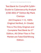 Test Bank CompTIA CySA+ Guide to Cybersecurity Analyst (CS0-003) 3rd Edition By Mark Ciampa
