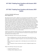 ATI TEAS 7 Reading Exam Questions with Answers 2025 Update
