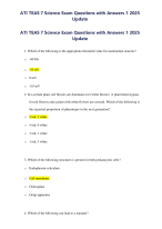 ATI TEAS 7 Science Exam Questions with Answers 1 2025 Update
