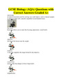 GCSE Biology (AQA) Questions with Correct Answers Graded A+