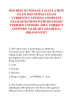 BSN HESI 215 DOSAGE CALCULATION  EXAM 2025 NEWEST EXAM  CURRENTLY TESTING COMPLETE  EXAM QUESTIONS WITH DETAILED  VERIFIED ANSWERS (100% CORRECT  ANSWERS) /ALREADY GRADED A+  //BRAND NEW!!