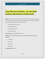 Texas State Exam Simulator - Life and Health Insurance (200 Questions Practice Exam)