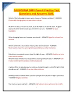 CALIFORNIA DMV Permit Practice Test Questions and Answers 2025. - DocMerit