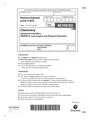 Pearson Edexcel GCE Question Booklet + Mark Scheme (Results) November 2021 In Chemistry (8CH0) Paper...
