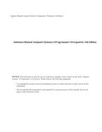 Solutions Manual Computer Systems A Programmer’s Perspective 3rd Edition Verified Answers Rated A+