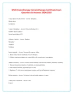 ONS Chemotherapy Immunotherapy Certificate Exam Questions and Answers ...