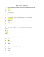 HESI A2 ANATOMY AND PHYSIOLOGY EXAM QUESTIONS AND ANSWERS LATEST AND VERIFIED