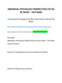ABNORMAL PSYCHOLOGY PERSPECTIVES 6TH ED BY DAVID - TEST BANK