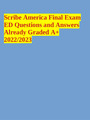 Scribe America Final Exam ed exam question and answers rated A+.