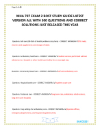 MHA 707 EXAM 2 BOST STUDY GUIDE LATEST VERSION ALL WITH 300 QUESTIONS AND CORRECT SOLUTIONS